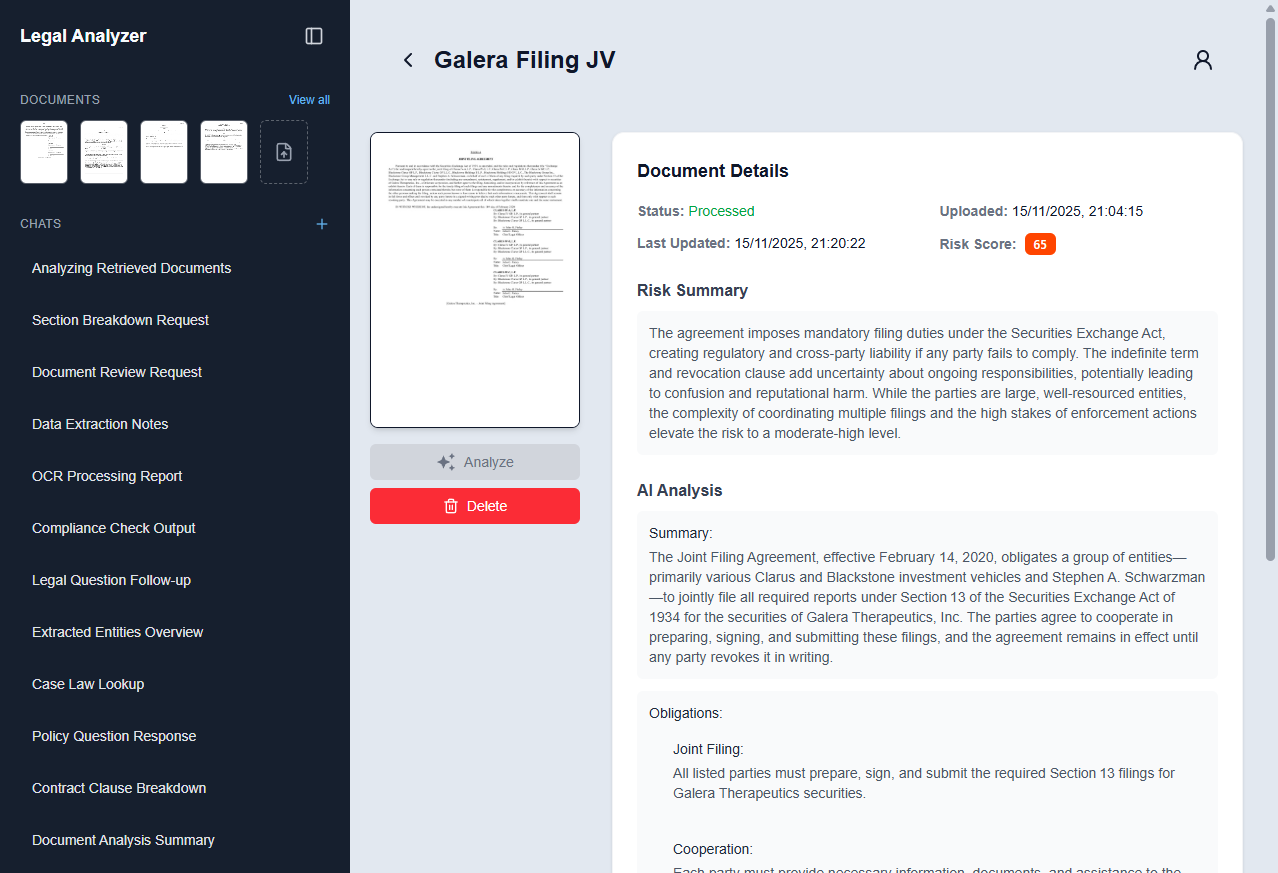 AI Legal Document Analyzer